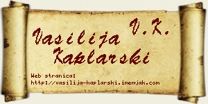 Vasilija Kaplarski vizit kartica